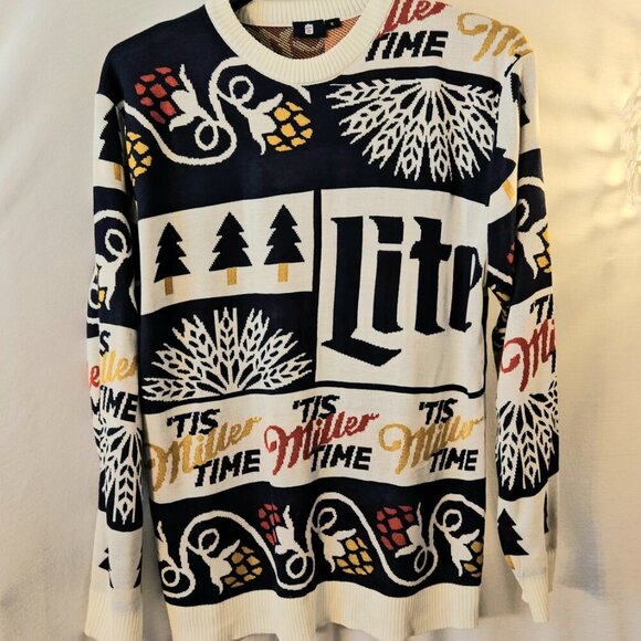 It's Miller Time Ugly Christmas Sweater Sz XL - Picture 4 of 6